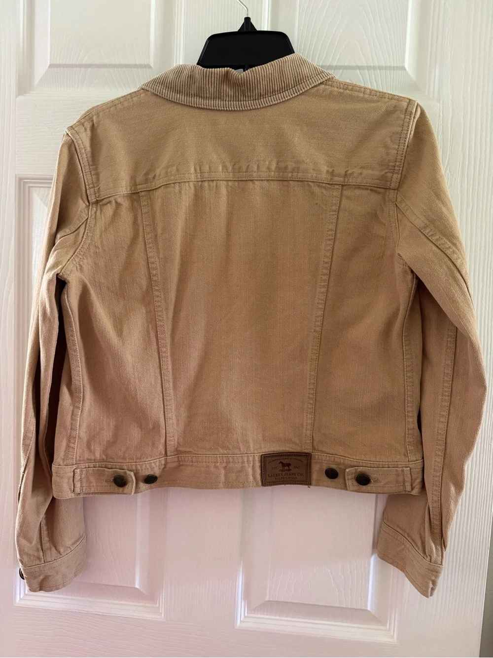 Ralph Lauren Tan Jean Jacket with Corduroy Collar - Picture 2 of 6